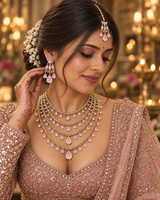 Blush Rose Cascade Bridal Jewellery Set