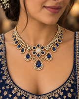 Royal Sapphire Blue Bridal Necklace Set