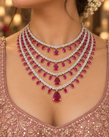 Floral Rose Statement Necklace Set