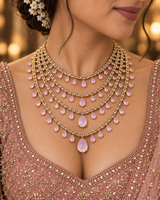 Blush Rose Cascade Bridal Jewellery Set