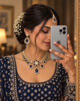 Royal Sapphire Blue Bridal Necklace Set