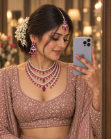 Floral Rose Statement Necklace Set