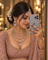 Blush Rose Cascade Bridal Jewellery Set