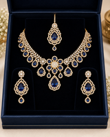 Royal Sapphire Blue Bridal Necklace Set