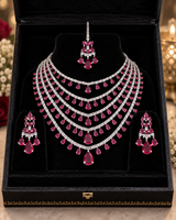 Floral Rose Statement Necklace Set