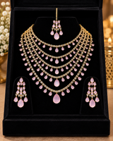 Blush Rose Cascade Bridal Jewellery Set