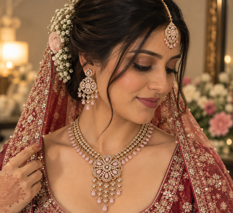 Gold Floral Celebration Necklace Set