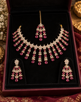 Blush Pink Layered Necklace & Earrings Set