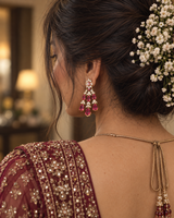 Blush Pink Layered Necklace & Earrings Set