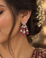 Blush Pink Layered Necklace & Earrings Set