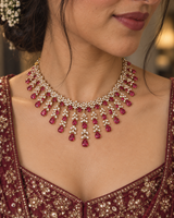 Blush Pink Layered Necklace & Earrings Set